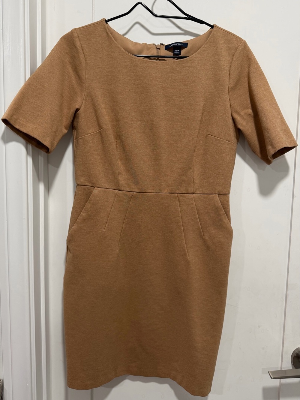 Lands' End Camel Short-Sleeve Mini Dress